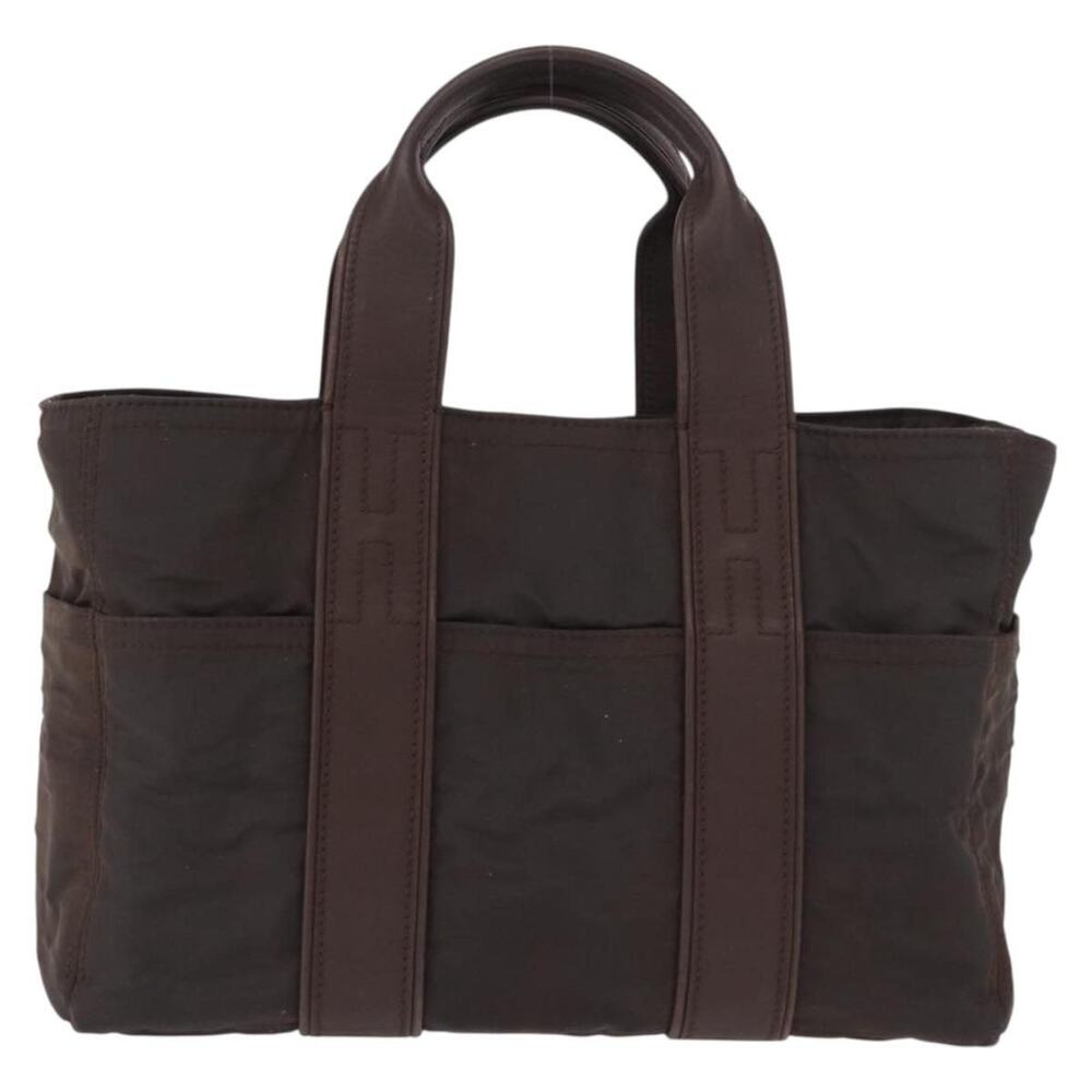 Hermes Nylon Acape Luco PM Handbag Dark Brown